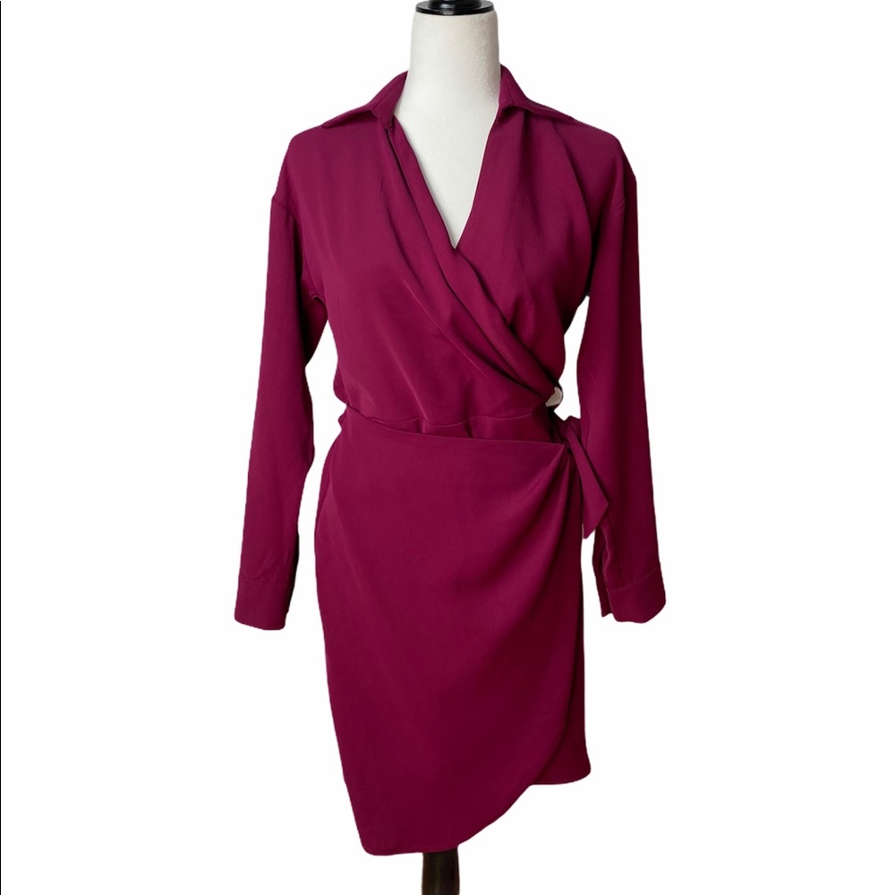 Magenta Hot Fushia Purple Medium Wrap Dress by BSB Collection